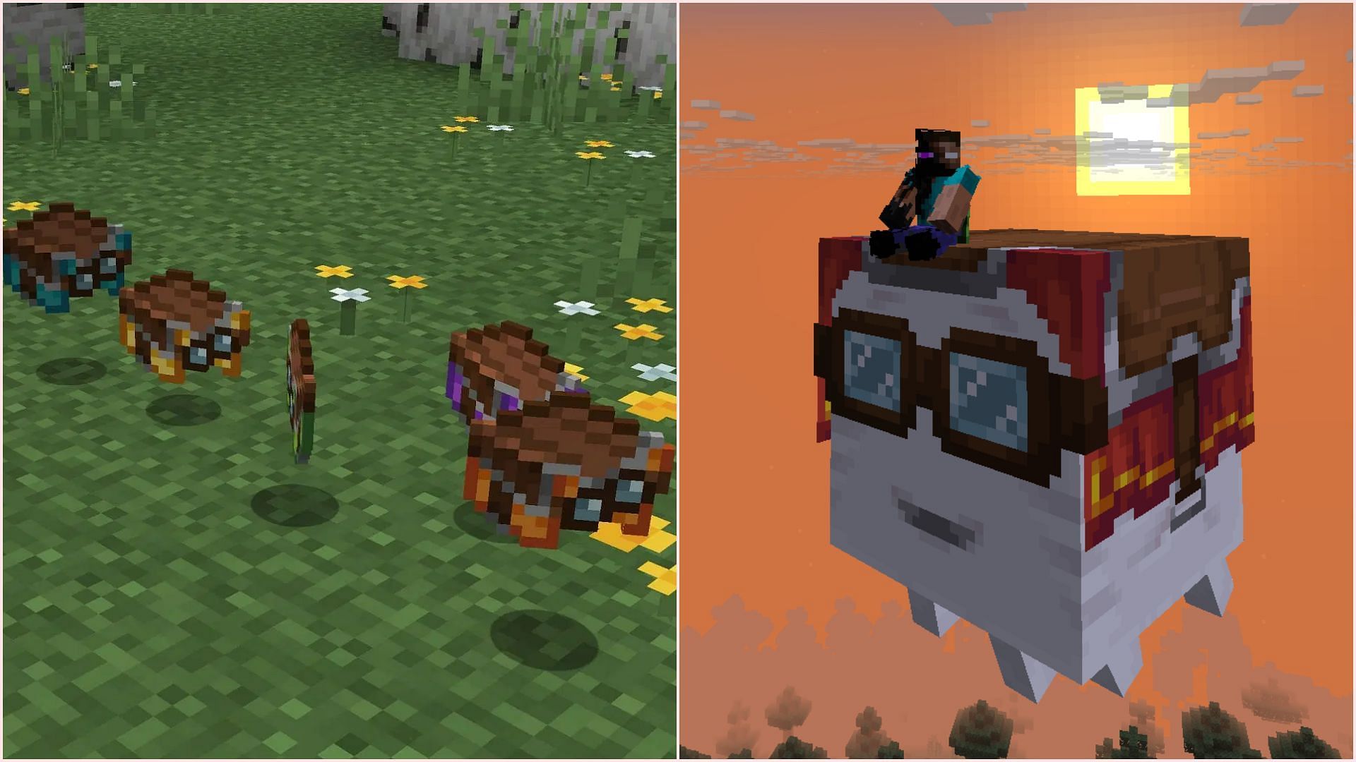 Happy ghast can be used to fly around with a harness (Image via Sportskeeda Gaming || Mojang Studios)